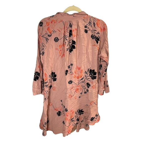 Free People Lena Mini Dress Floral Print Rose Black Red Drawstring Waist sz Smal - Picture 8 of 10